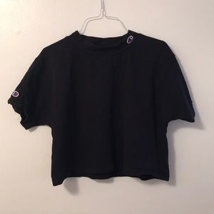 Vintage champion mock neck cropped T-shirt